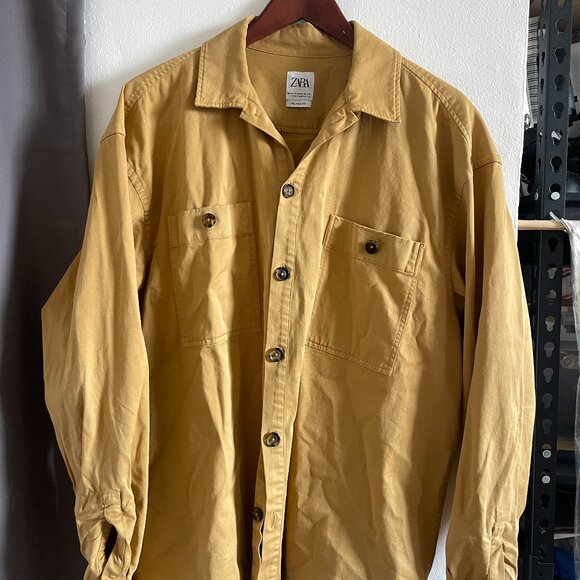 Zara Camel/ Yellow Overshirt - Picture 1 of 3